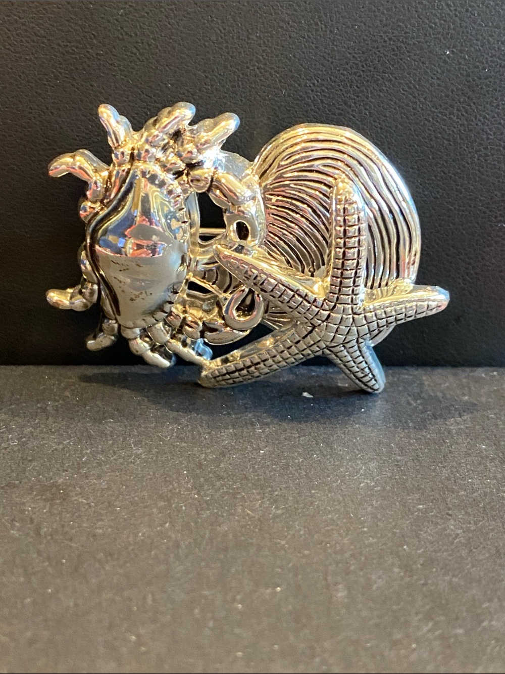 Best Brand Silver Sea Life Brooch — Starfish & Crab Pin/Pendant